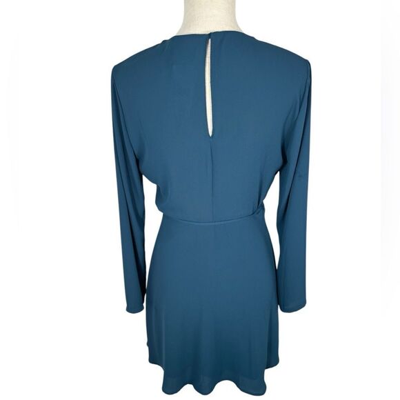 Lush Blue Ceramic Wrap Style Dress - Picture 5 of 10